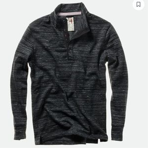 RELWEN Loop Back Mock Large Pullover in Black Twist